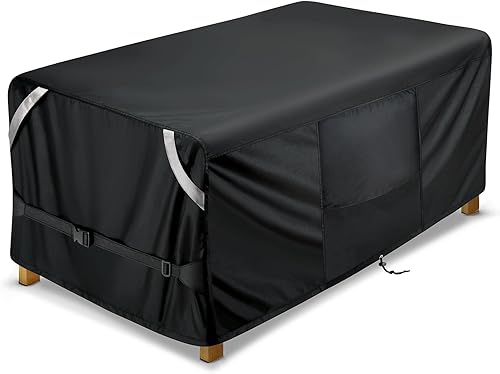 Miniatura 17 de COSFLY - Fundas impermeables para muebles de patio, rectangulares y duraderas, para mesas de café al aire libre - Se adaptan a muebles de hasta 74