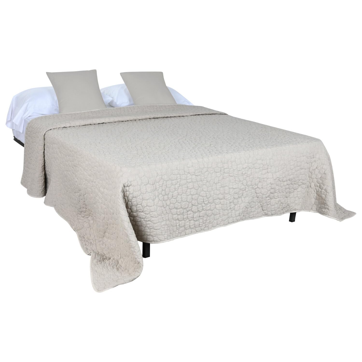Colcha poliester de qualité supérieure coloris beige 240x260