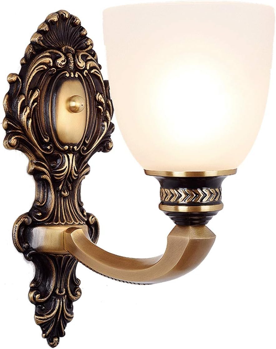 ASerZenith Wall Lamps Compatible With Living Room V-Intage Wall Sconce Lighting Fixture Lamps Light Luxury Bedroom Bedside Copper Wall Lamp