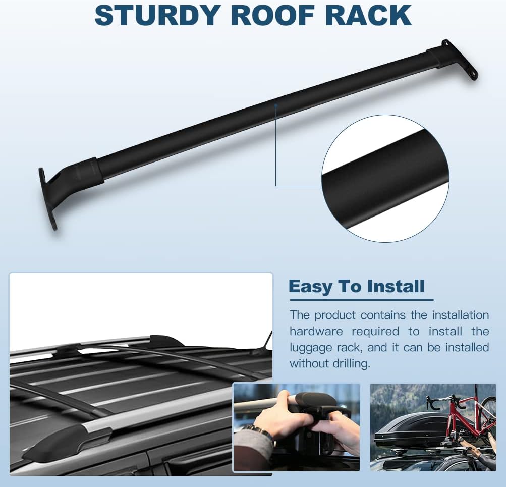 ECCPP Roof Rack Crossbars fit for Ford Expedition 2018-2019 Rooftop Luggage Canoe Kayak Carrier Rack - Fits Side Rails Models ONLY