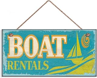 Home Hanging Wall Decor Front Porch Bathroom Wooden Sign Boat Rentals Sign, Weathered Beach Sign, 12" X 6" Sign, Wall Plaque, Beach House, Lake House, Signs