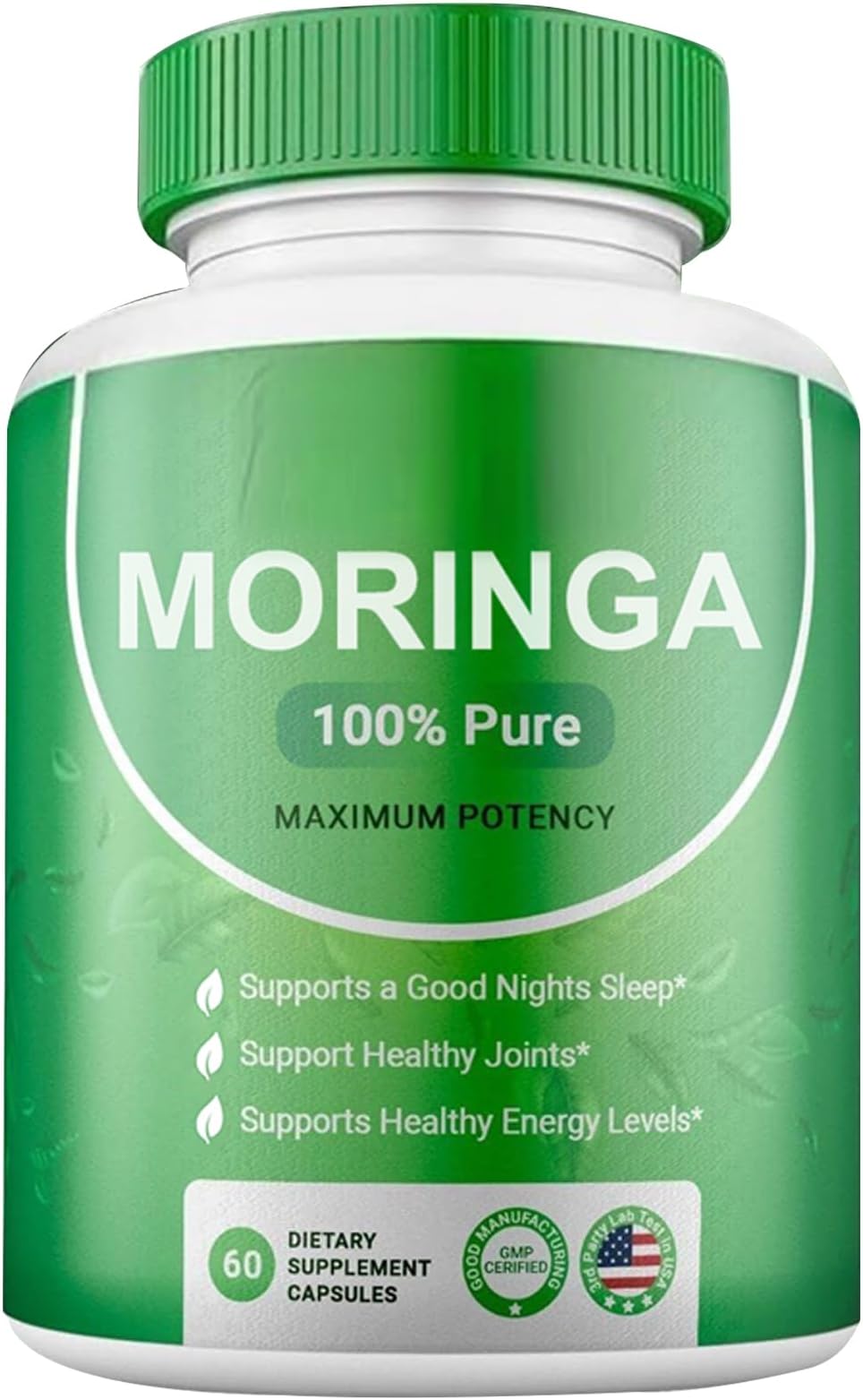 Moringa Powder Capsules - 800mg of Pure Nutrient-Rich Moringa Powder - A Natural Green Antioxidant Superfood - Supports Energy, Gut Health+Essential Vitamins & Amino Acids