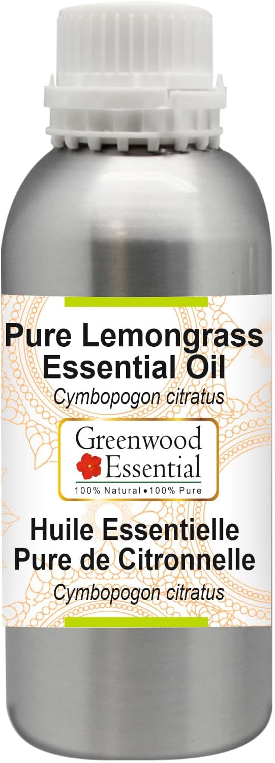 Greenwood Essential Pure Lemongrass Essential Oil (Cymbopogon citratus) Steam Distilled 300ml