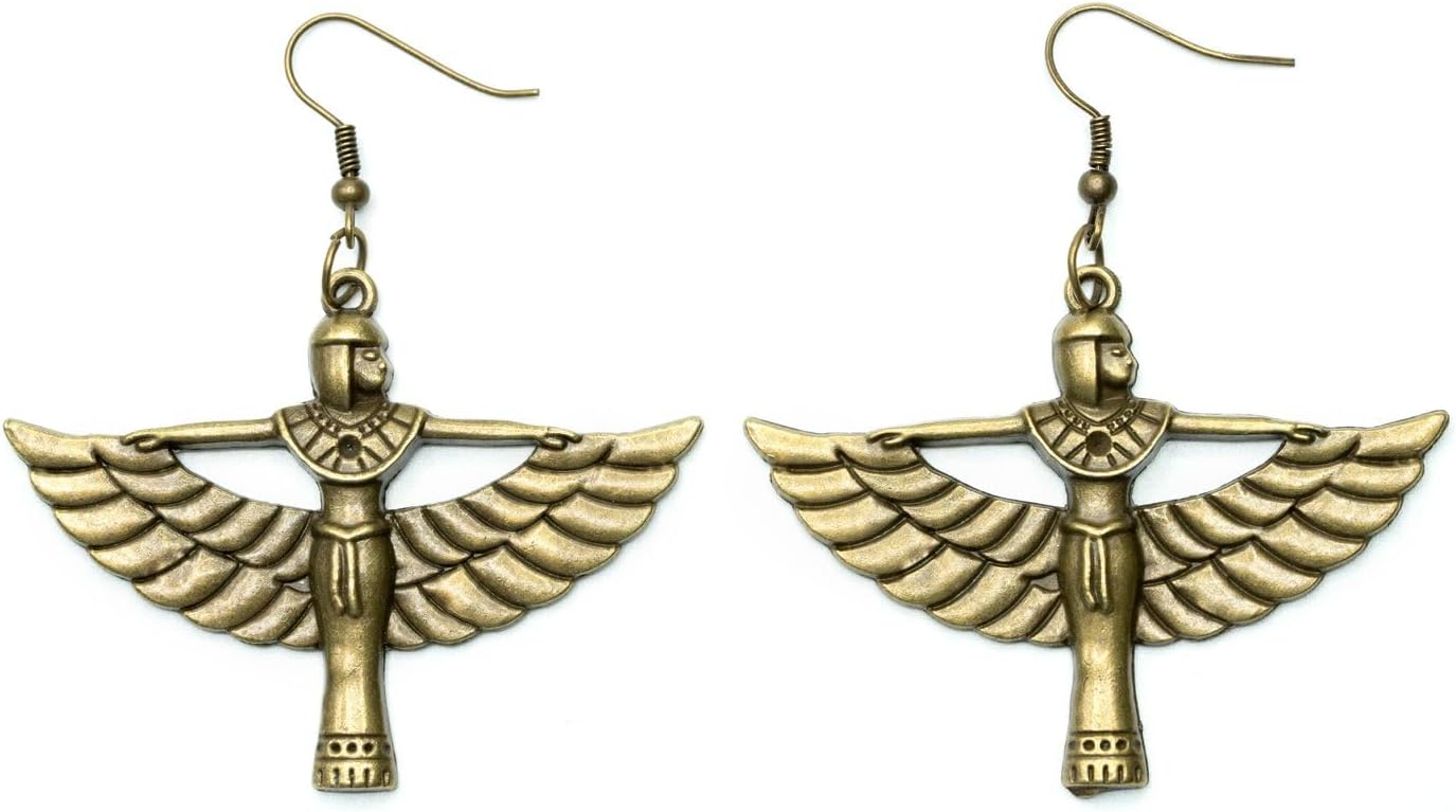 ISIS figure earrings Miniblings pendant Egyptian goddess wing bronze