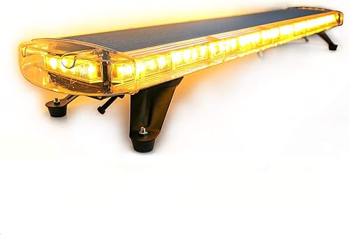 Miniatura 2 de CUMART - Barra de luz estroboscópica de advertencia de emergencia de alta intensidad de 47 pulgadas, color amarillo ámbar, de bajo perfil, para