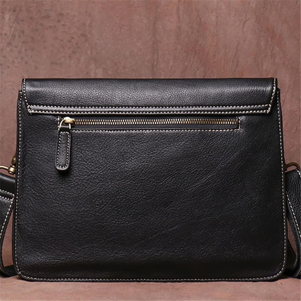 Crossbody bag Genuine Leather Shoulder Men Brown Casual Messenger For 9.7-Inch
