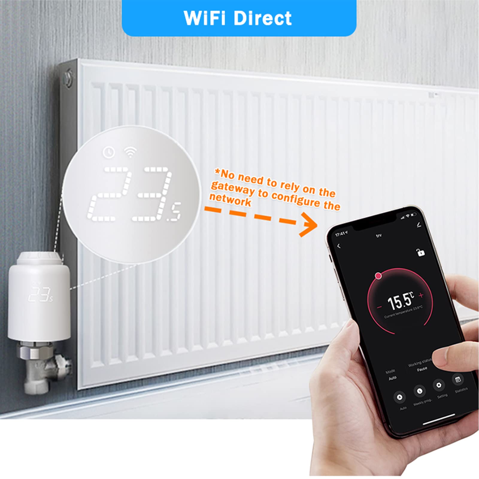 Valvola termostatica Wifi azionatore per radiatore