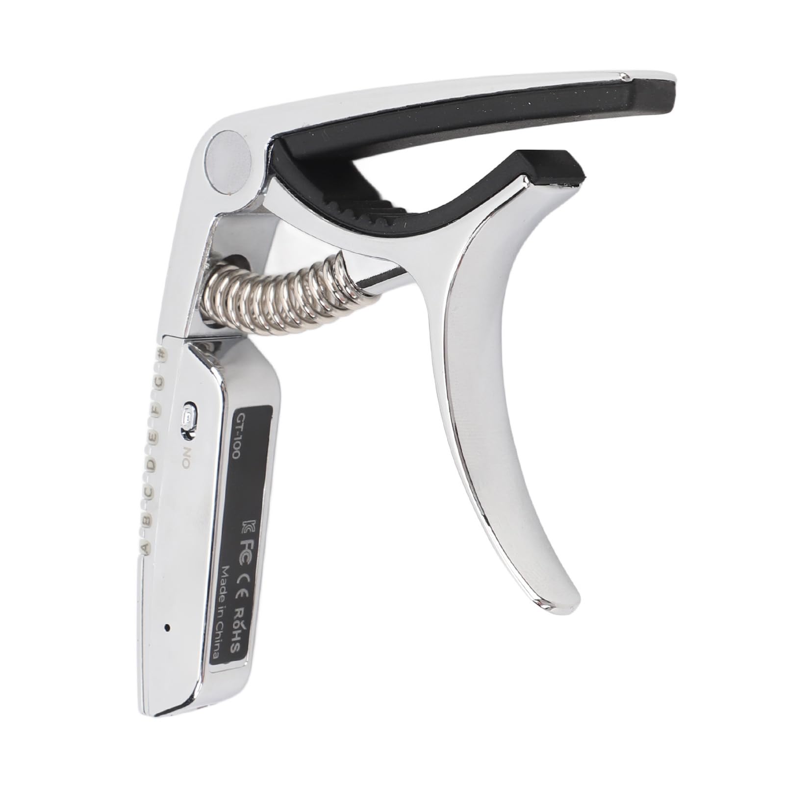 Capotasto per Chitarra 2 in 1, Accordatura Accurata Illuminazione Kapos per Chitarra Ricaricabile Tramite USB con Scatola di Immagazzinaggio (Silver)