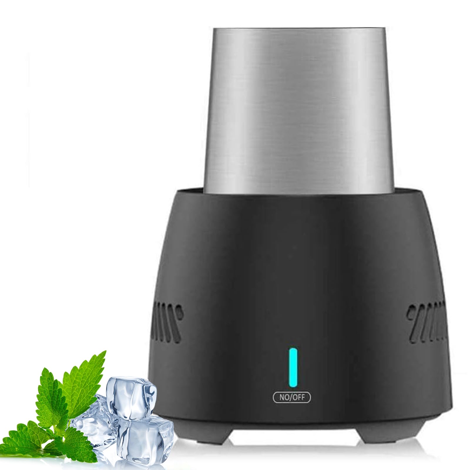 Tazza Raffreddante Portatile 350ml, Raffreddatore Bevande Elettrico Con Doppia Modalità, Raffreddamento Rapido -2°C A 8°C, Per Lattine Di Birra Vino Cola, Casa Bar Festa black
