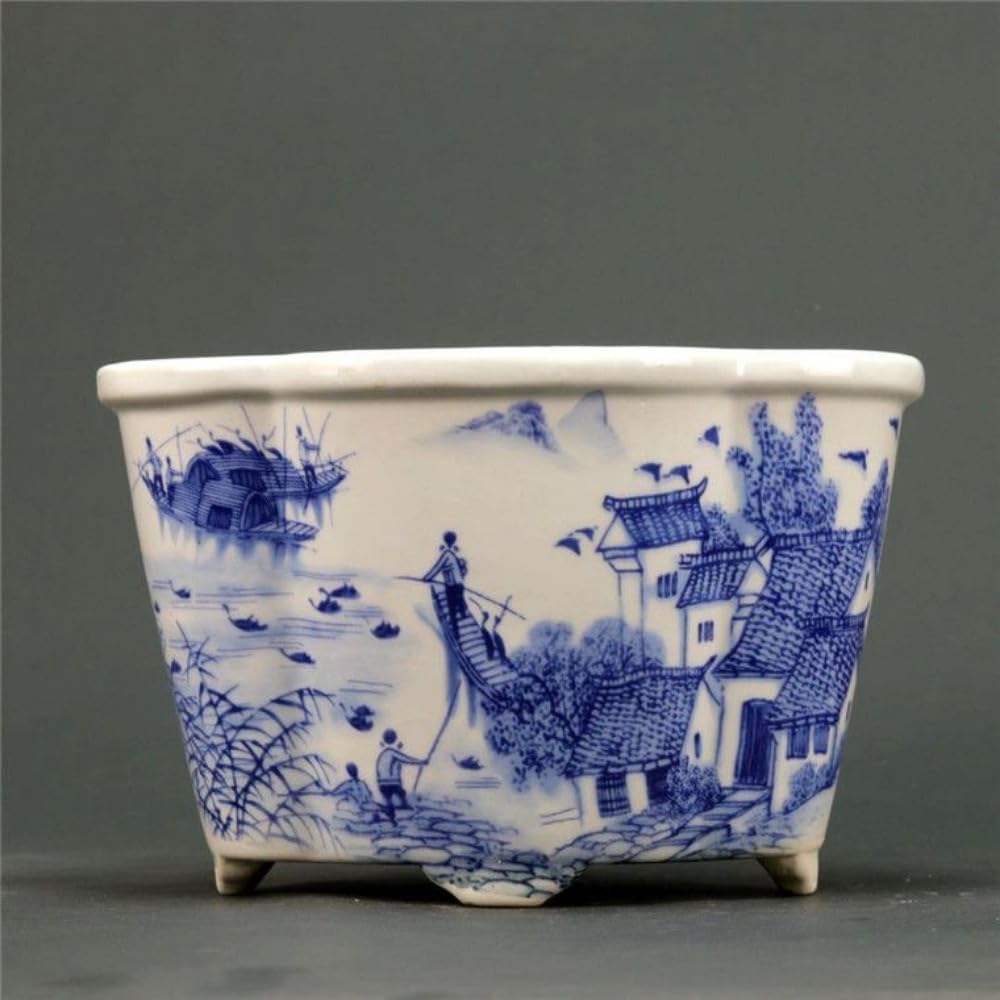 Pot de fleurs en porcelaine de Jingdezhen : vase rétro collection et déco