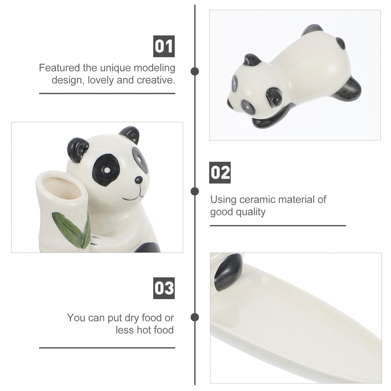 Zerodeko Support à Baguettes en Céramique Blanche pour Organiser Ustensiles Cuisine Set Créatif et Mignon pour Pendaison de Crémaillère