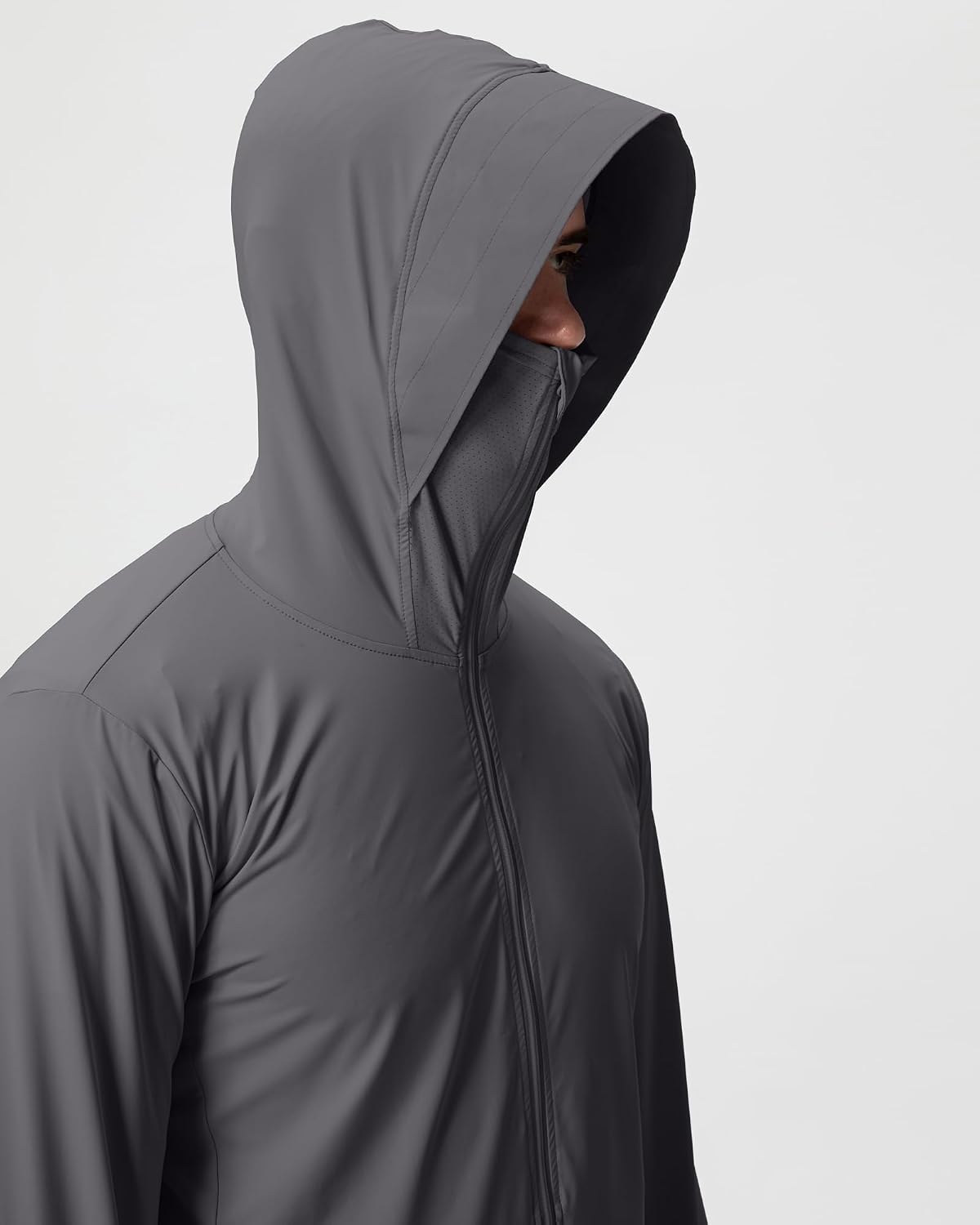 Locachy Men's UPF 50+ Sun Protection Jacket Hooded Lightweight Full Zip Long Sleeve Cooling Hiking Fishing Performance Shirts