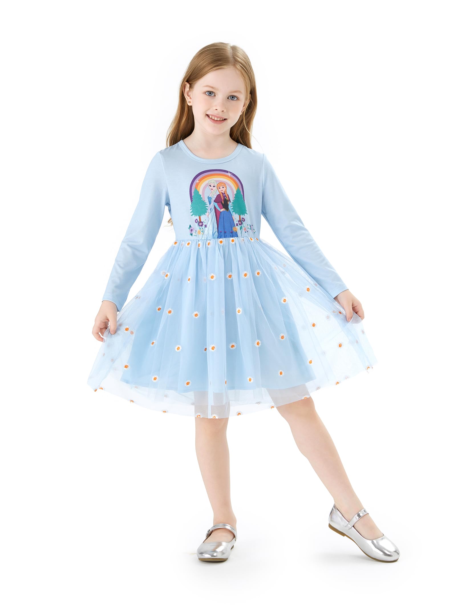 Disney Księżniczka Kraina Lodu Myszka Minnie Sukienka Dziewczyny Błyszczące Falbany Tiul Tutu Urodziny Impreza Jesienne Stroje Ubrania Dla Niem