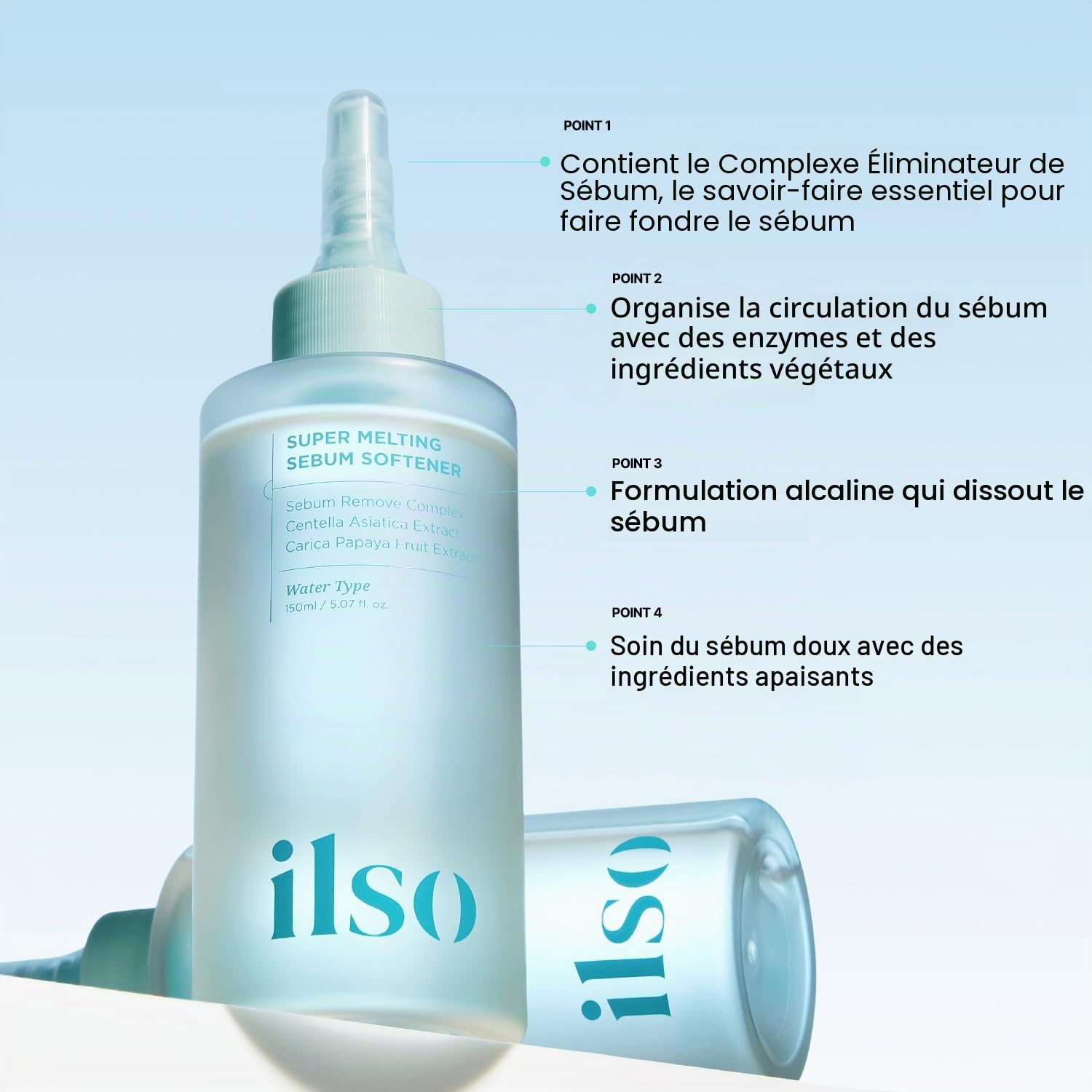 ILSO Super Melting Sebum Adoucissant 156 ml avec 40 cotons inclus