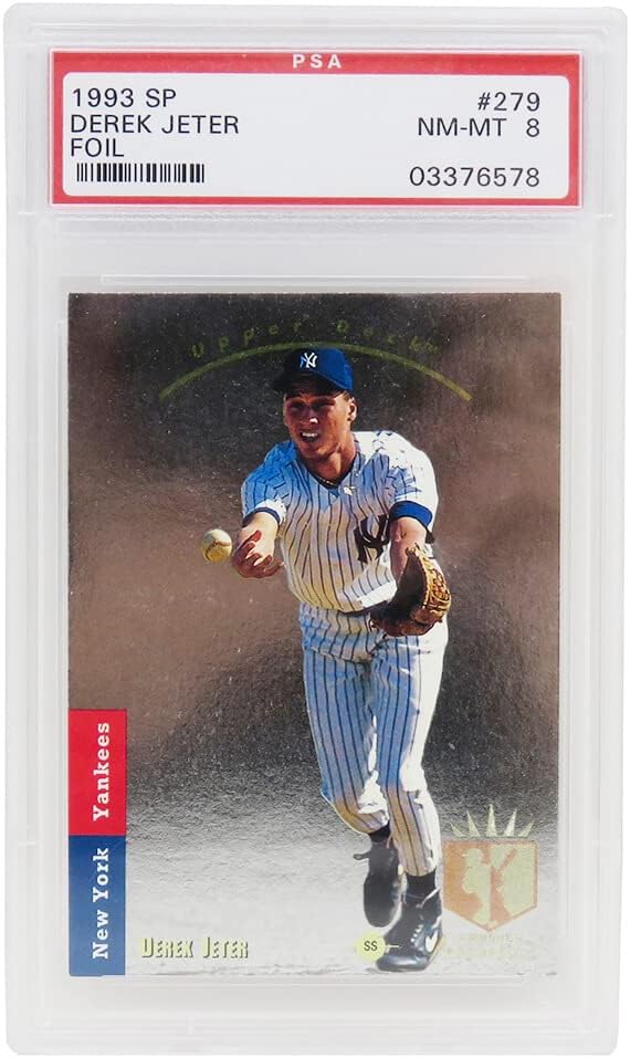 Derek Jeter (New York Yankees) 1993 SP Foil Baseball RC Rookie Card #279 (PSA 8 NM-MT) (M)