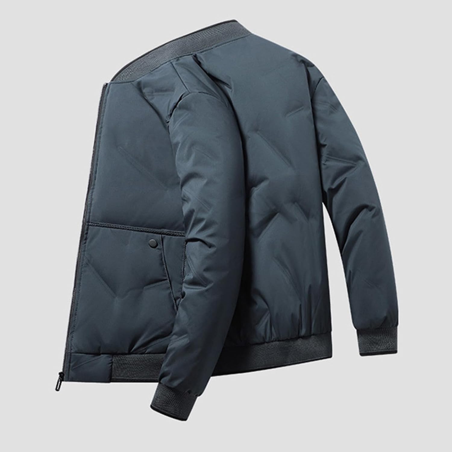 Men's Bomber Jacket Winter Fall Quilted Puffer Jackets Warm Padded Coats, M-3XL