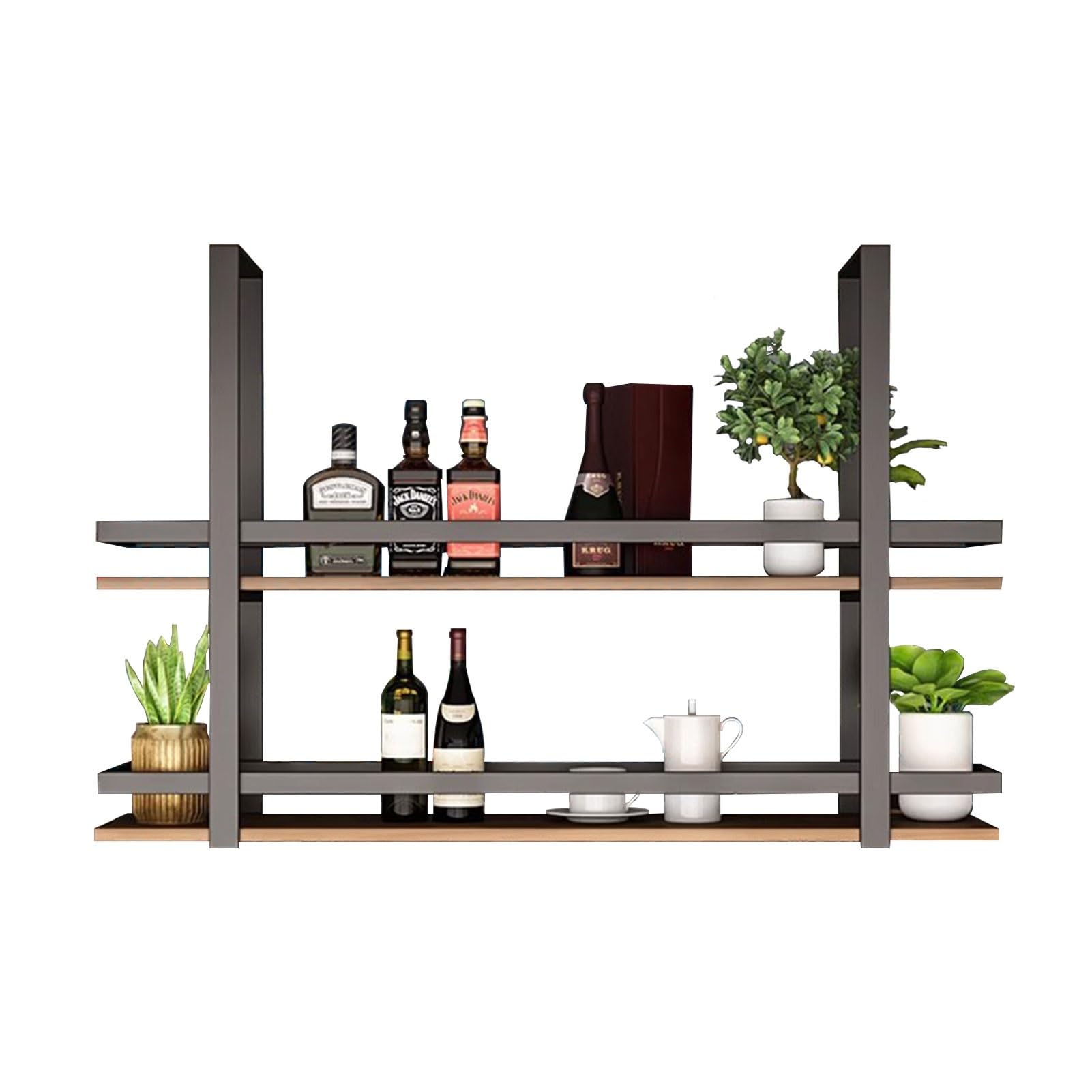 Étagère de décoration de plafond et support de verre à vin pour libérer les plans de travail
