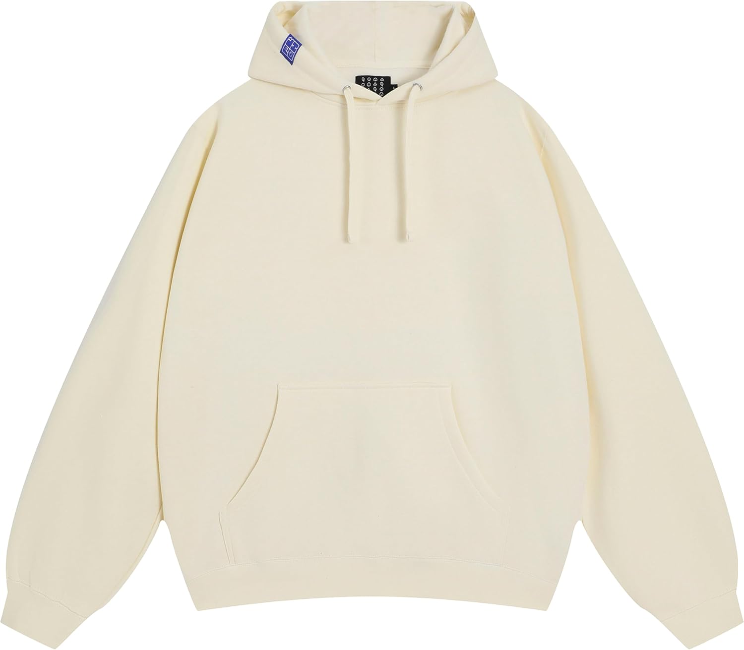 Casual Fleece Hoodie for Men with Pockets, Plain Soft Pullover Front Label Hooded Sweatshirt Unisex