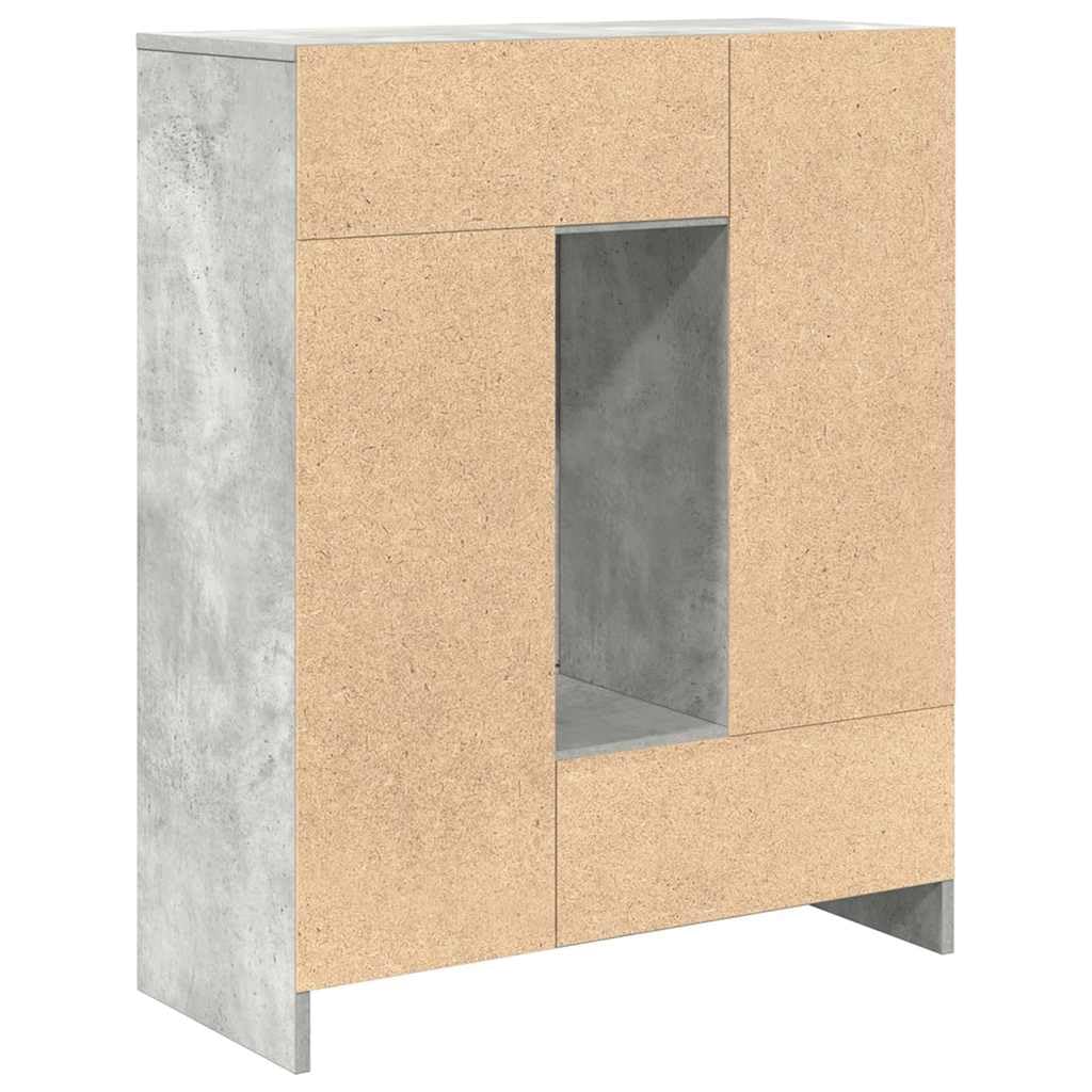 vidaXL Credenza con Cassetti e Ante Grigio Cemento 73x31x90 cm, armadietto, Armadio credenza, Armadio da corridoio, Armadio Buffet, Armadio da Cucina
