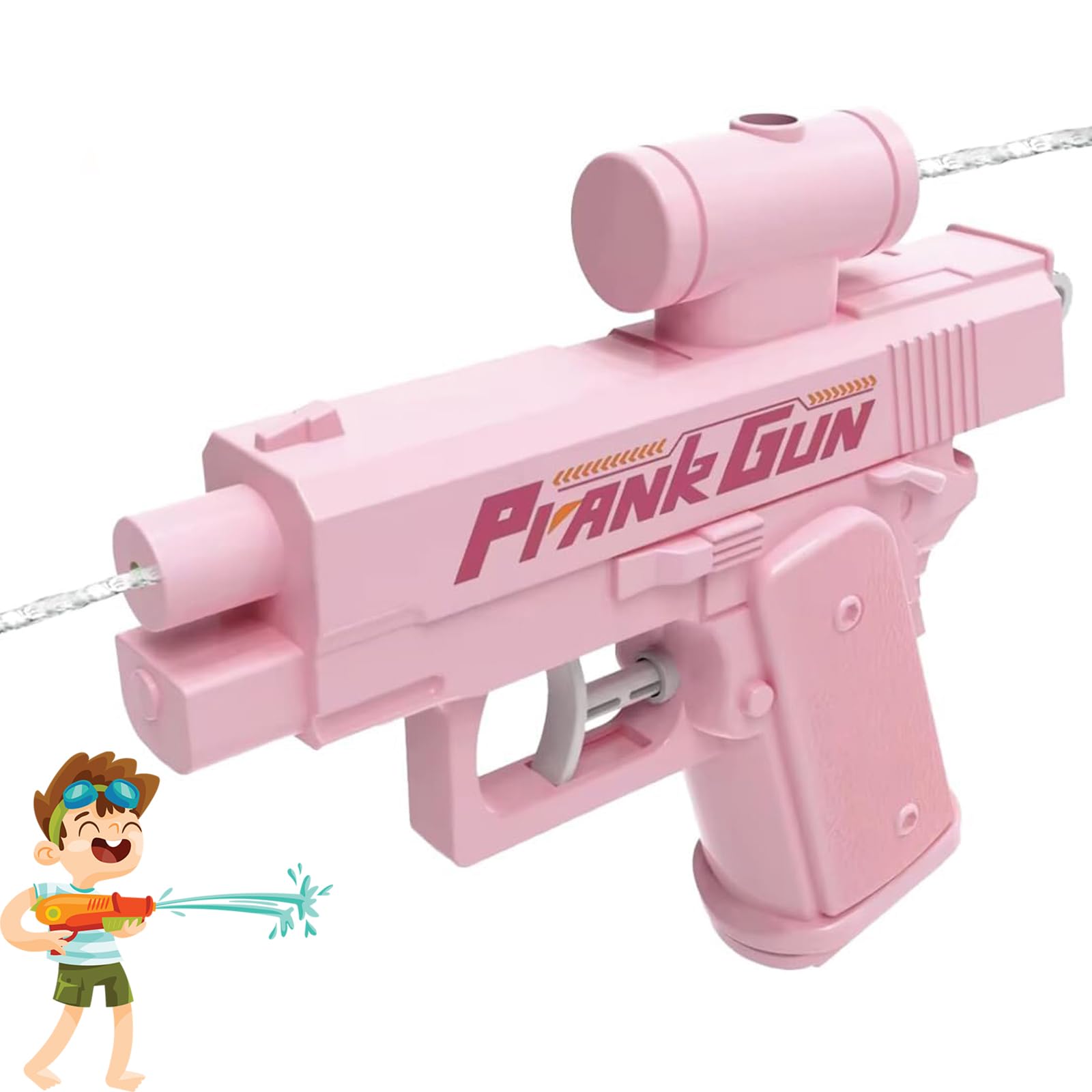 Prank Water Gun, Reverse Water Gun, Prank Two-Way Trick Squirt Guns, Can Spray From Front and Back, Funny Waters Guns Toy Pranks Toy for Summer Fun (Pink)