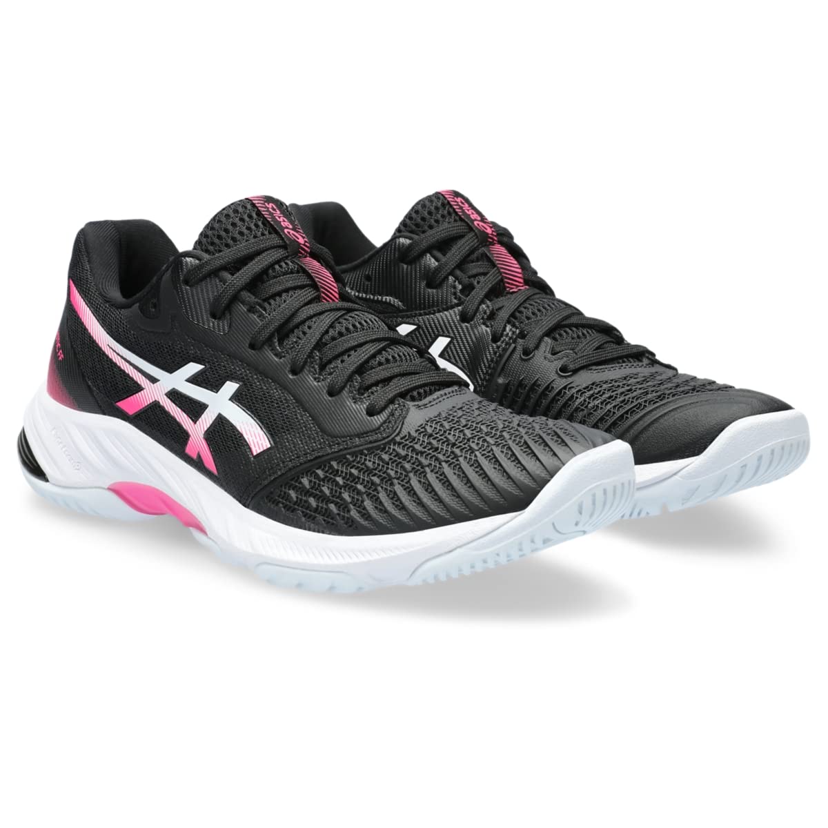ASICS Women's Netburner Ballistic FlyteFoam 3 Volleyball Shoes, 10.5, Black/HOT Pink