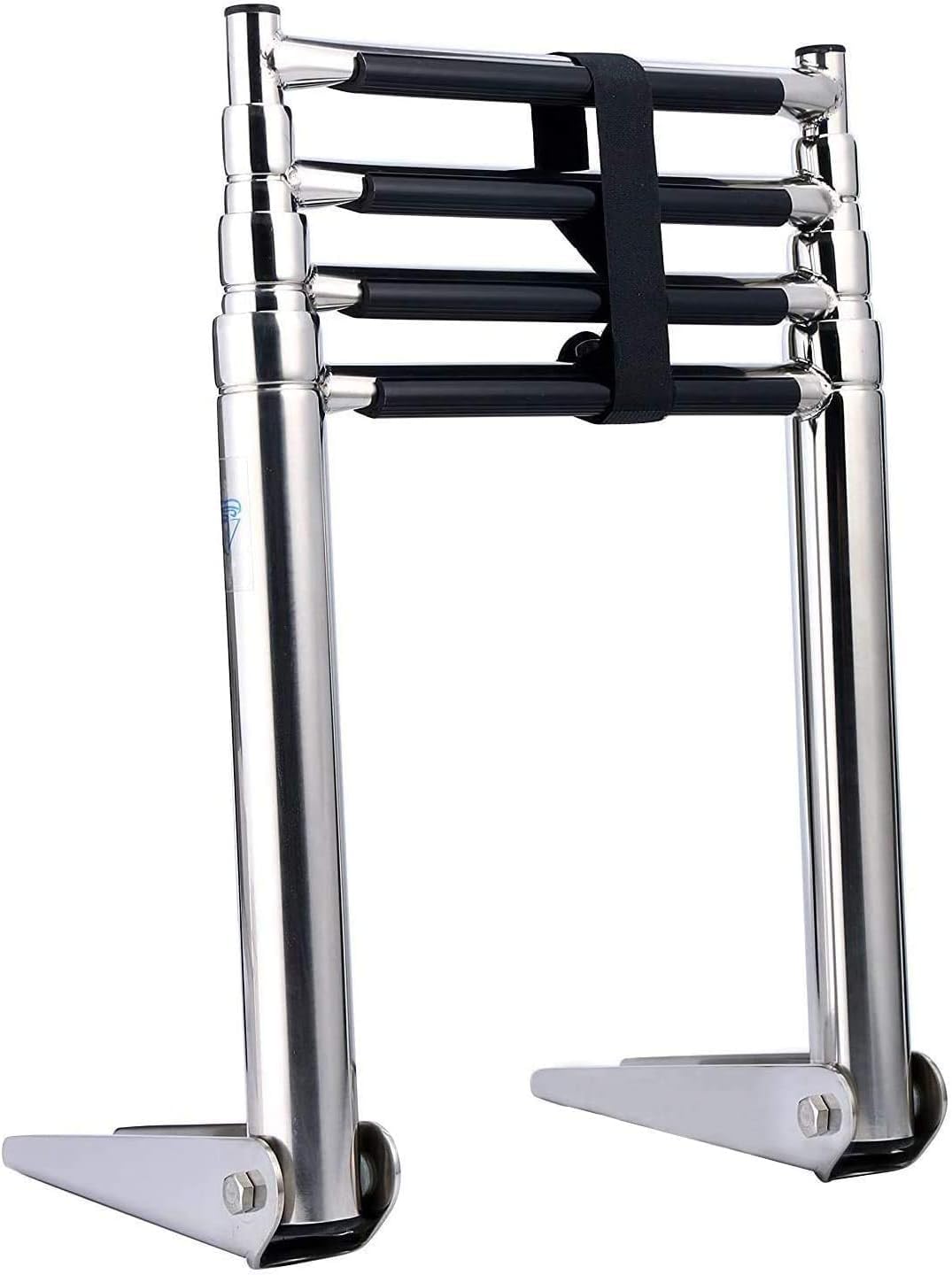 Escalera de piscina de acero inoxidable, 4 escalones, antideslizante, capacidad de 150 kg, escalera plegable para embarcaciones, piscinas, yates