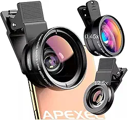 Lente Celular Macro 12.5x Angulo Super Amplo 0.45x smarthphone pixel 2 em 1 qualidade angular premium