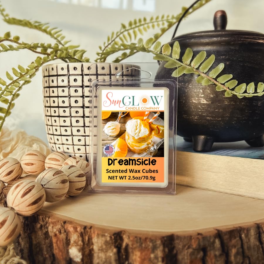 Sun Glow Candle| DREAMSICLE Scented Wax Cubes/Melts- 1 Pack -2.5 Ounces, Off-White, DREAM-1