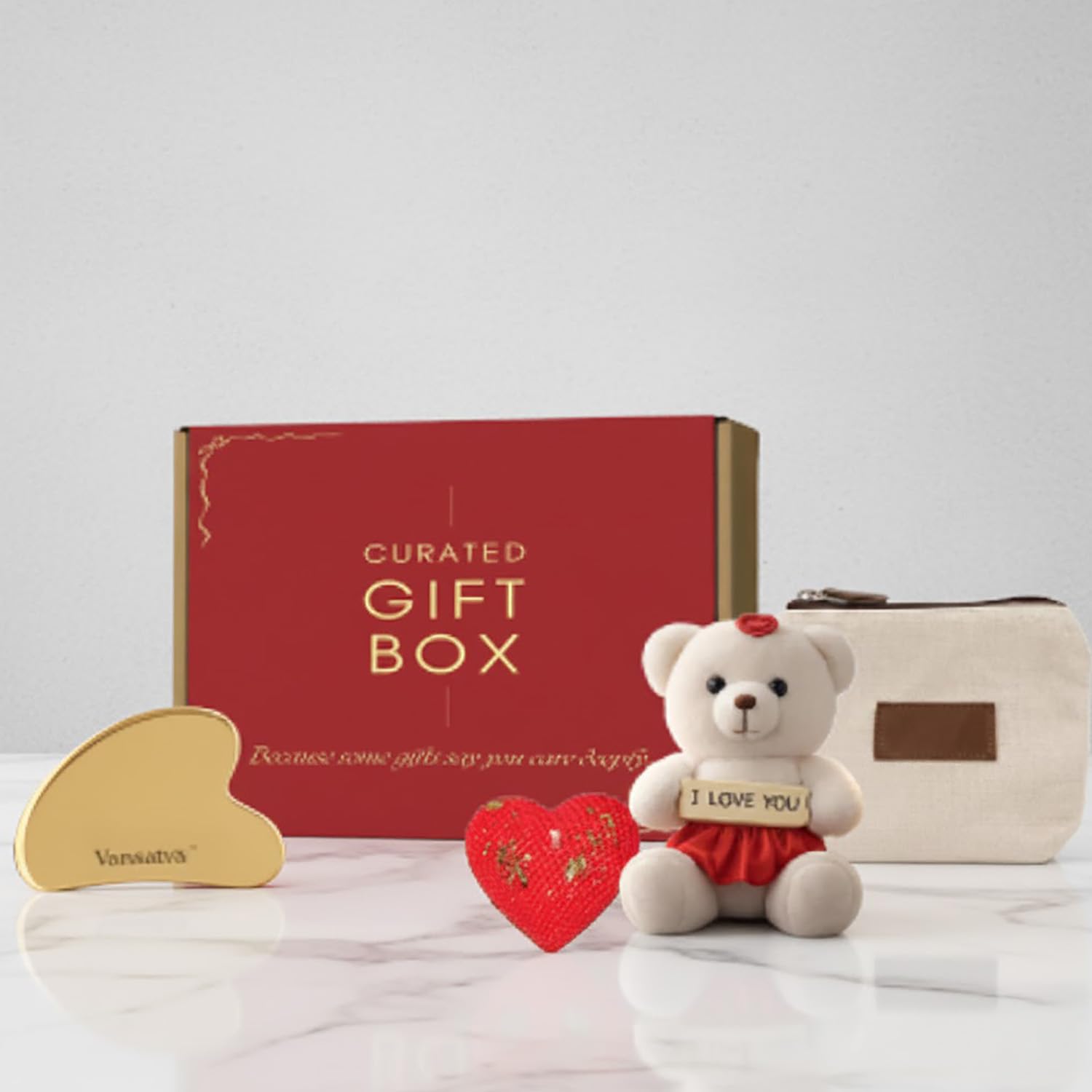 Vansatva Valentine’s Self-Care Gift Box with Gua Sha, Candle, Pouch, Teddy & Wish Card | Love & Glow Beauty Ritual Set | Romantic Valentine’s Gift for Her, Girlfriend, Wife, Self-Love Wellness Box-image-21