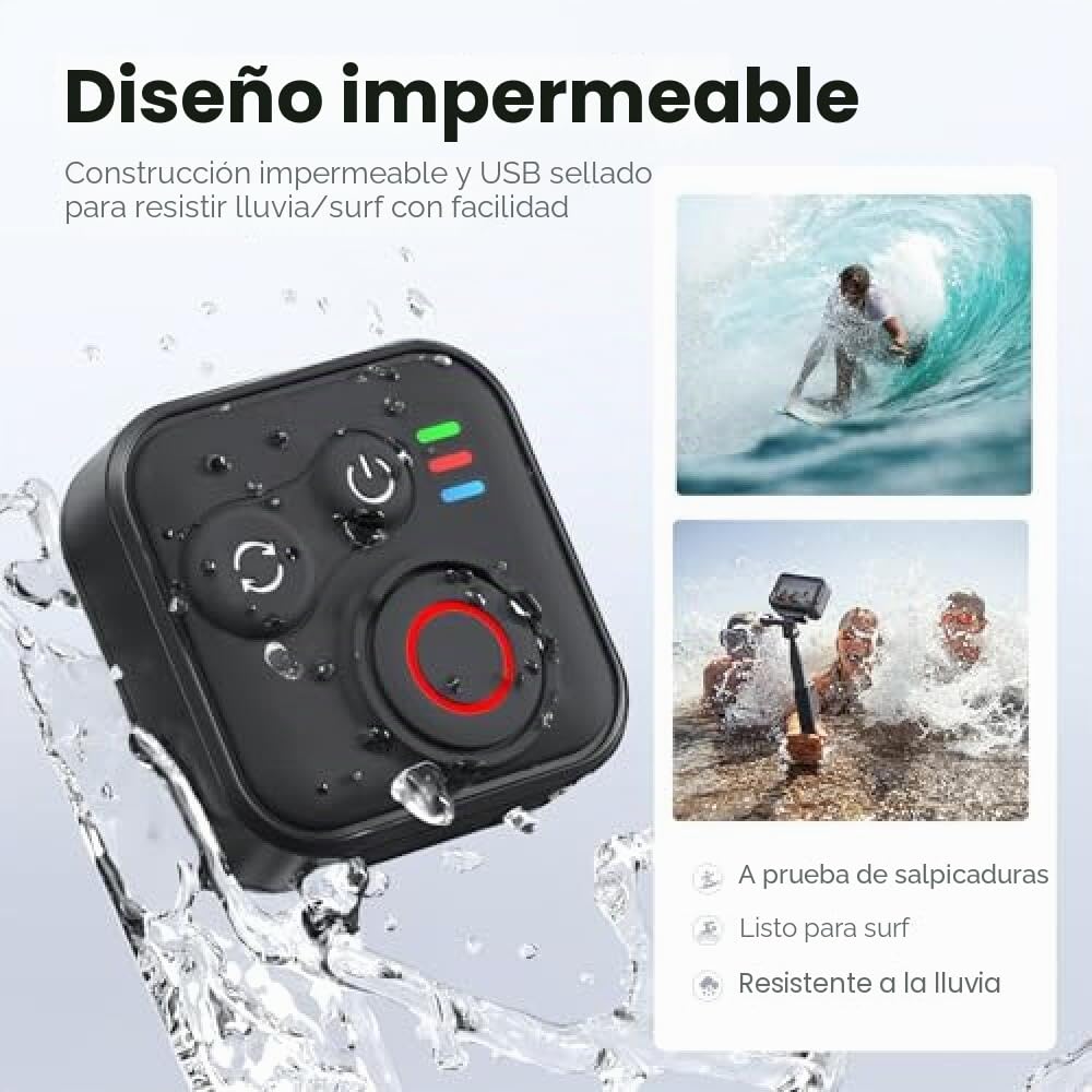 Mando a distancia Bluetooth para Insta360 X5/X4/X3/Ace Pro 2/Ace Pro/GO3S/GO3/Hero 13/12/11, compatible con teléfonos inteligentes iOS/Android, alcance de 50 m, IPX8 impermeable, batería 96H, carga