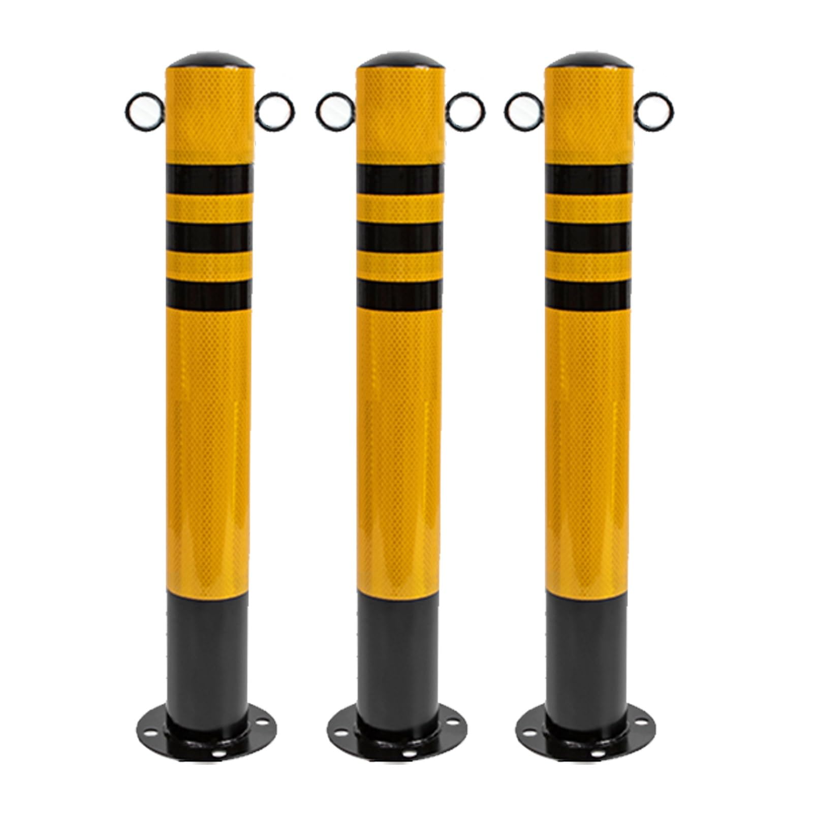 Poteau de securite en acier jaune (lot de 3) pour securiser votre garage