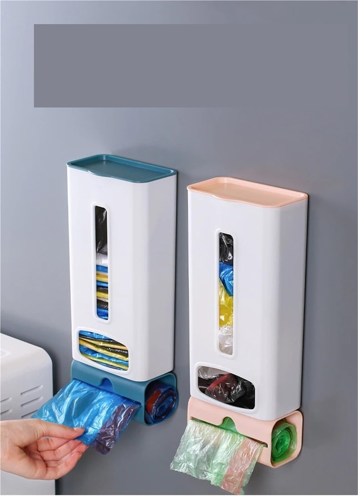 Dispensador De Bolsas De Basura Caja de almacenamiento de bolsas de basura for colgar en la pared, organizador de bolsas de plástico for cocina, dispensador de bolsas de basura for baño, accesorios de