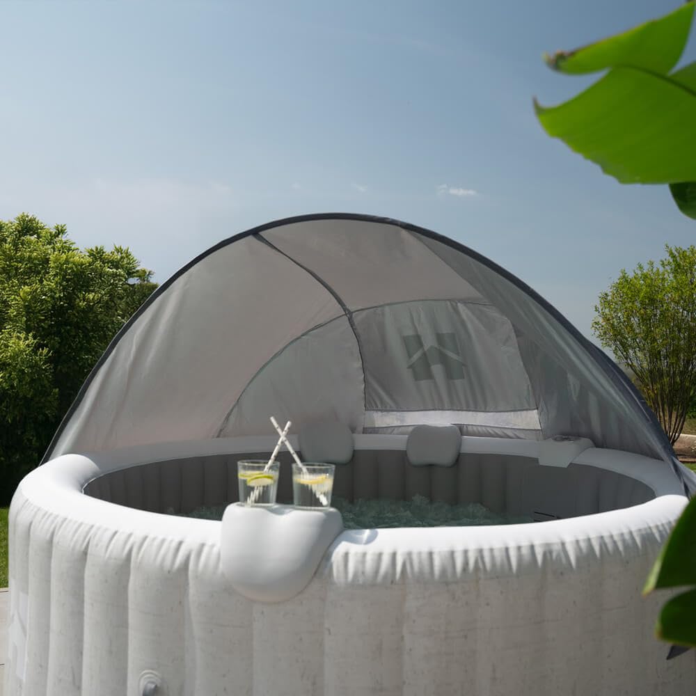 Home Deluxe - Outdoor Whirlpool Sonnendach AQUASUN - für Splash und Drop -125 x 185 x 140 cm, Farbe: Grau