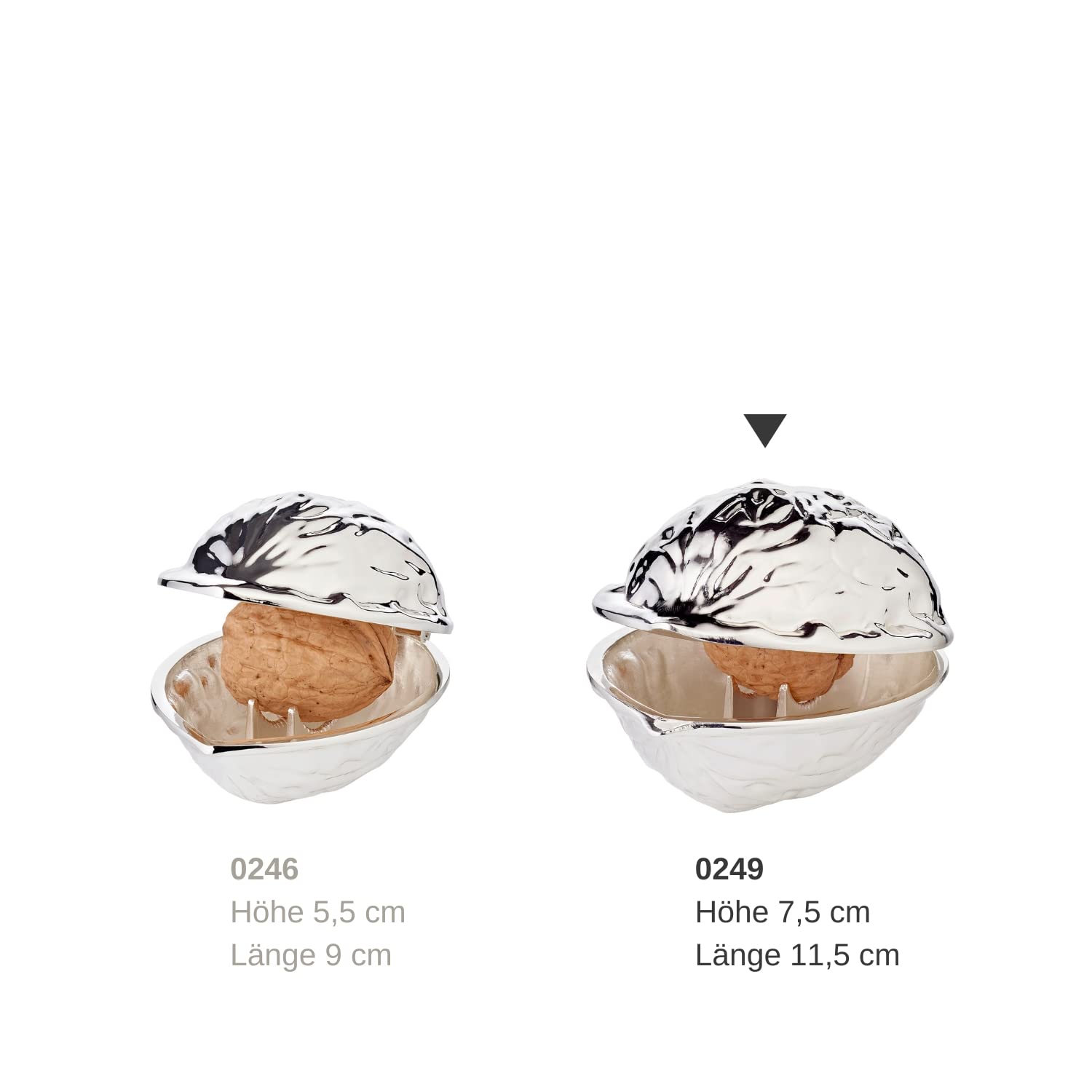 EDZARD Cascanueces Nogal, Plateado, Protegido contra el deslustre, Longitud 12 cm