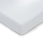 Comfy Cubs Muslin Feuille de lit en coton - Doucement & Feuilles respirantes pour lits standard & Matelas pour tout-petit - Snug Fit, Elastic sécurisé avec de beaux emballages pour les garçons & Filles - blanc
