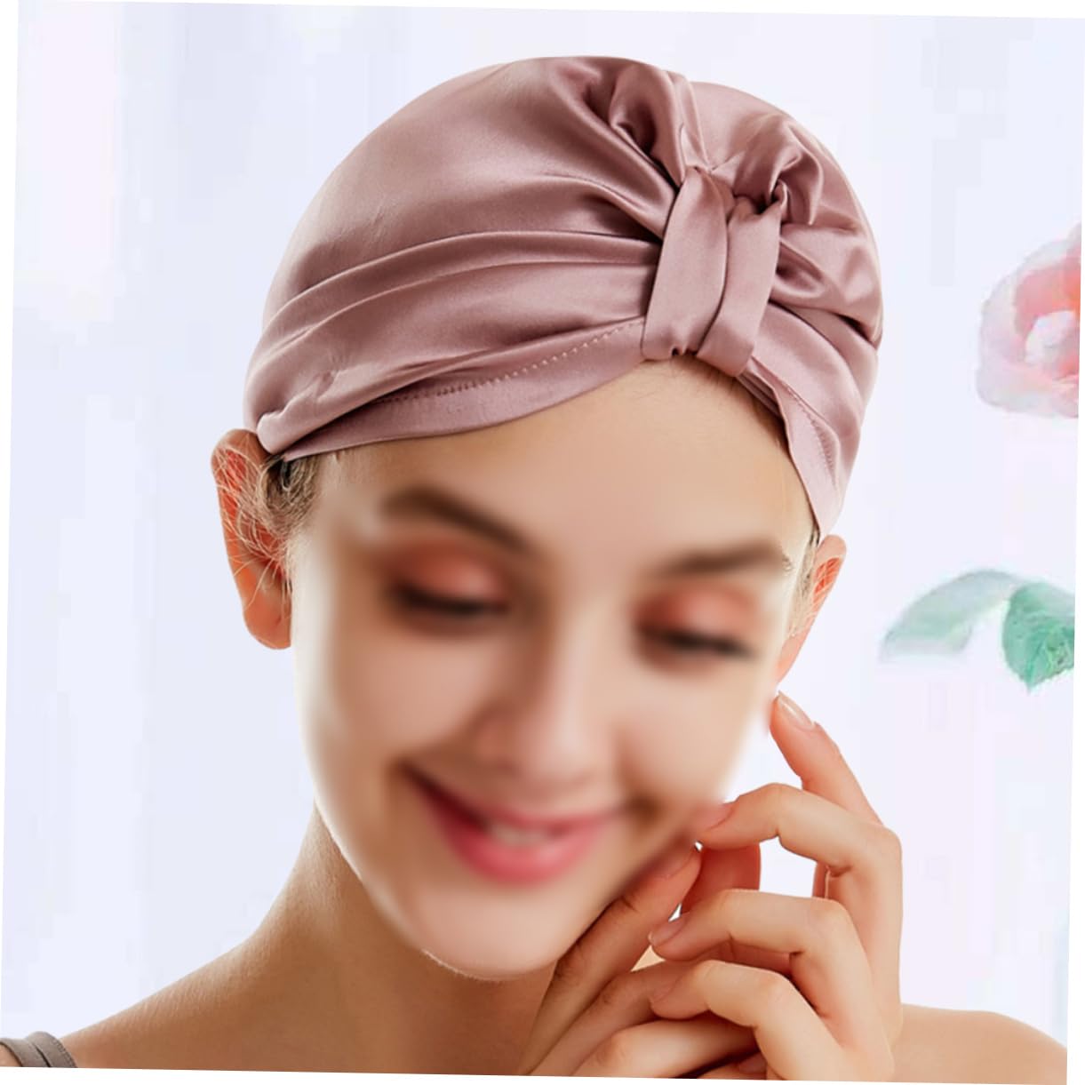 FRCOLOR 2stücke Silk Hair Drying Hat Schnelltrocknende Haarturban Für Zuhause Elastische Seidenhaube Für Sanftes Trocknen Für Bad Und Pflege Rubber