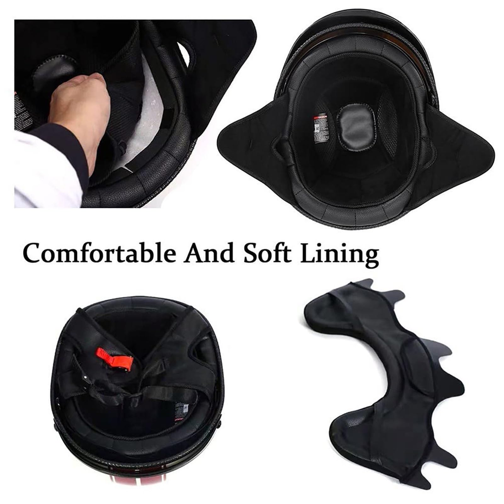 EBAYIN Casque Bol Homologué Casque Moto Vintage Casque Jet Retro Homme Femme Casque De Scooter Casque De Cyclomoteur Visière Intégrée Homologué ECE(E,L=(59~60cm))