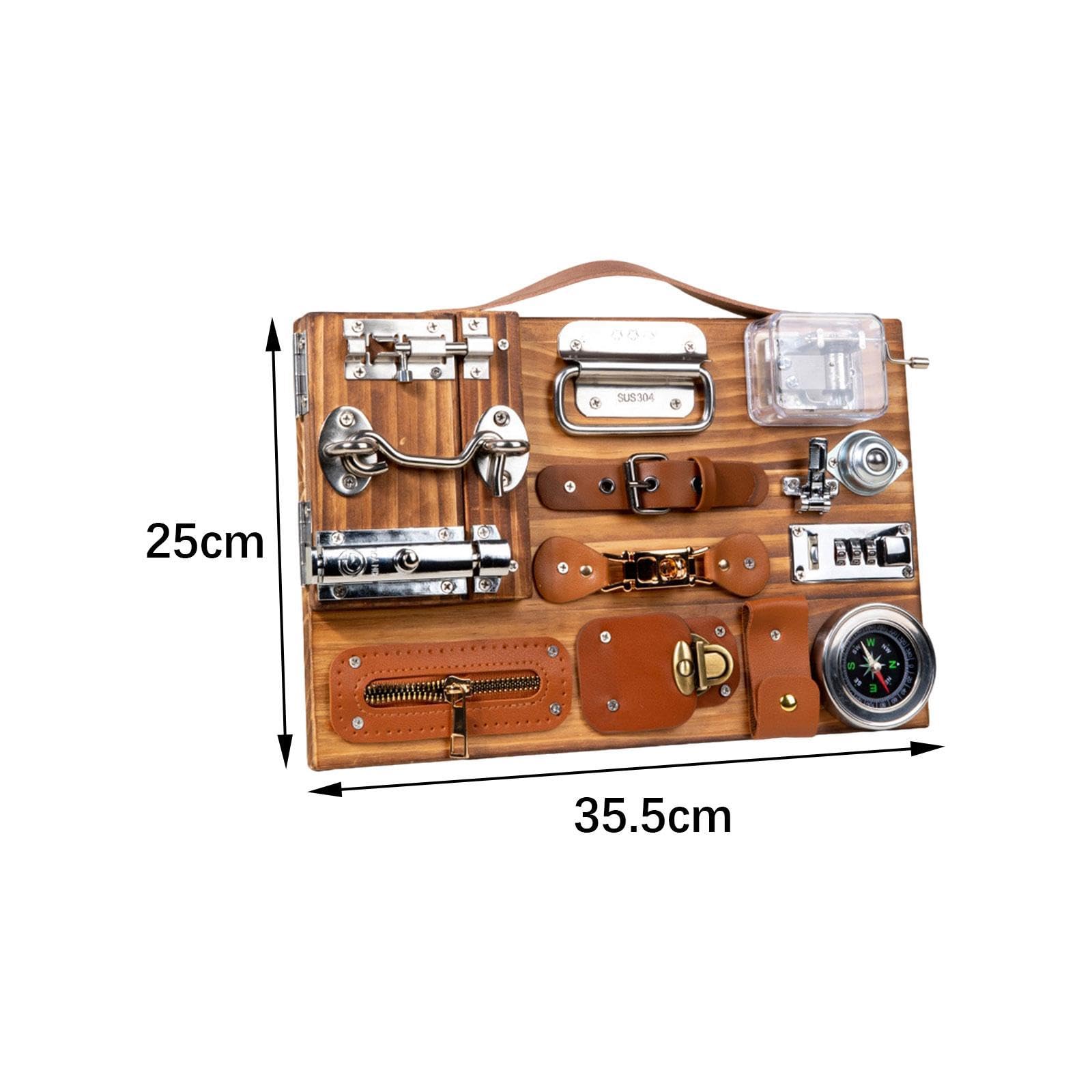 Tablero de Actividades con Pestillos de Madera para Desarrollar La Motricidad Fina, Estilo, Ideal para Niños en Su Cumpleaños.