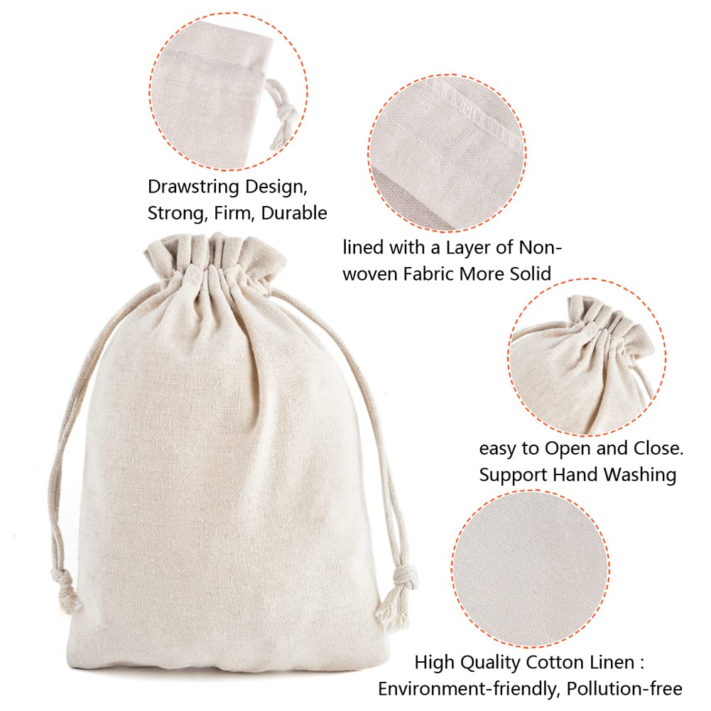SXUUXB de 20 sacs à cordon en coton - 30 x 40 cm - Petits sacs en toile de jute - Pour mariage, fête, cadeau de Noël
