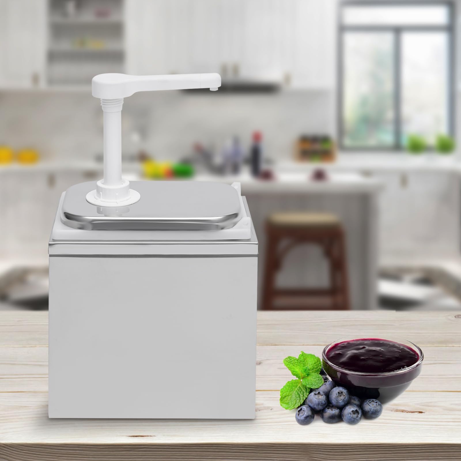 Dispensador de salsas de una sola cabeza de acero inoxidable, bomba de salsa de 2 litros, dispensador de salsa, dispensador de mostaza, dispensador de salsa, dispensador de salsa, dispensador de salsa