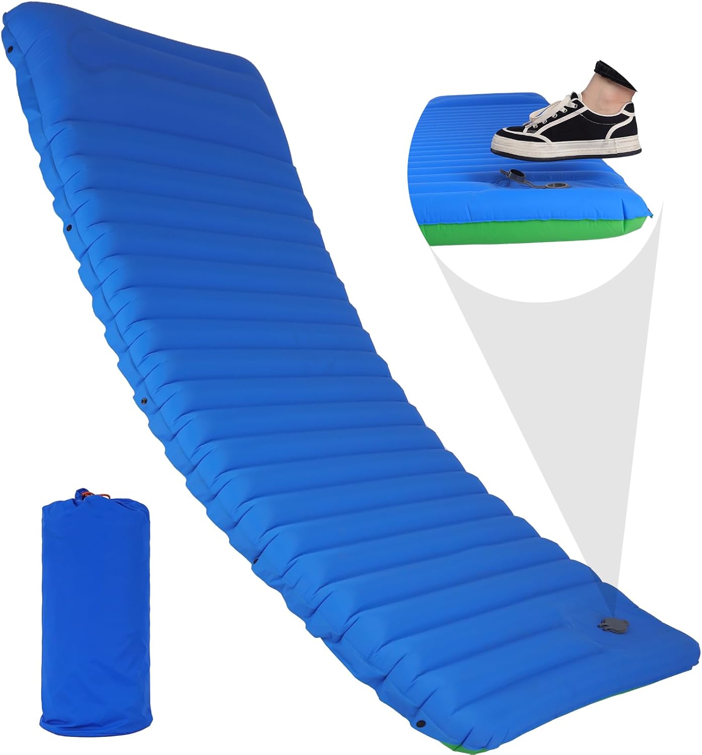 WORLDEEP Sleeping Pad for Camping, 4" Ultralight Camping