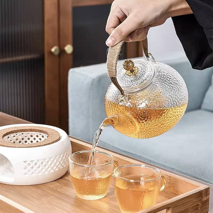 透明なガラスティーポットセット毎日使用するためのお茶のポット