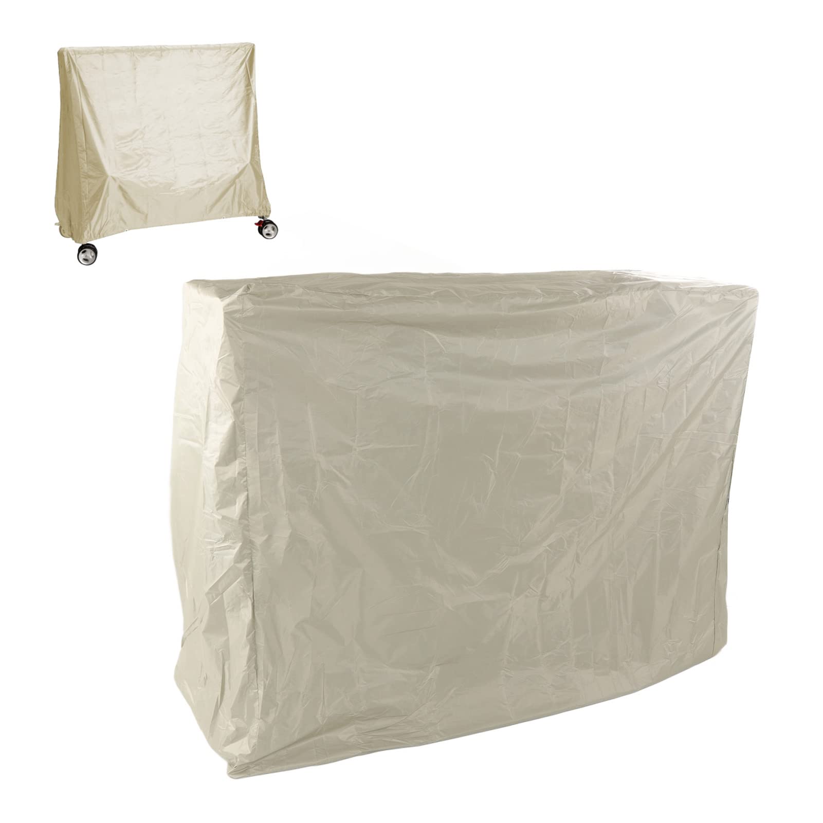 Jeffergarden Housse de Table de -Pong d'extérieur, 190 Légère Couverture de Table de -Pong Enduite d'argent Solaire Imperméable à l'eau pour l'extérieur (Beige)
