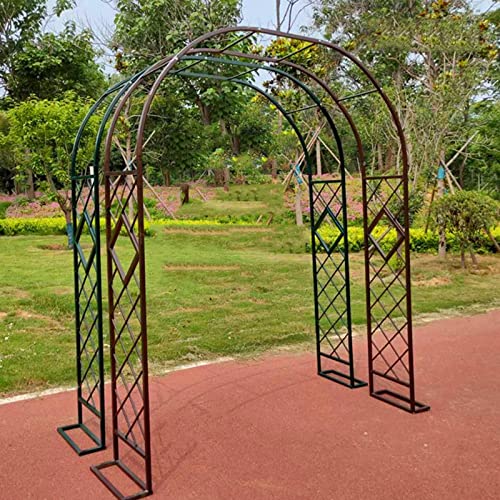 Arco de rosas de jardín de metal de 2,8 m, pérgola resistente para plantas trepadoras, decoración de bodas, césped, patio