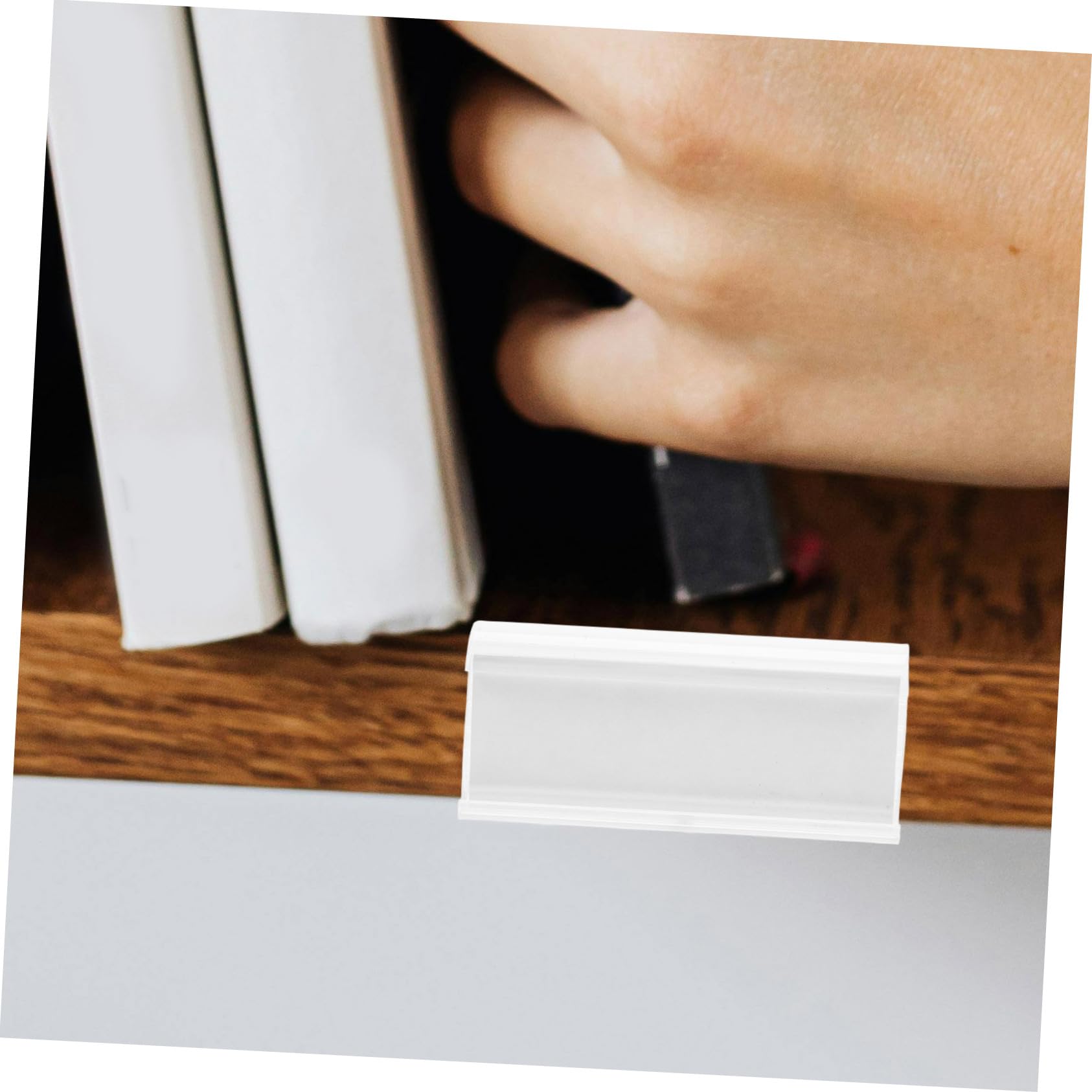 HOMSFOU 100 pezzi Portaprezzi con Clip Supporto Cartellini Resistente per Scaffali Negozi Etichette Riutilizzabile Facile Installare