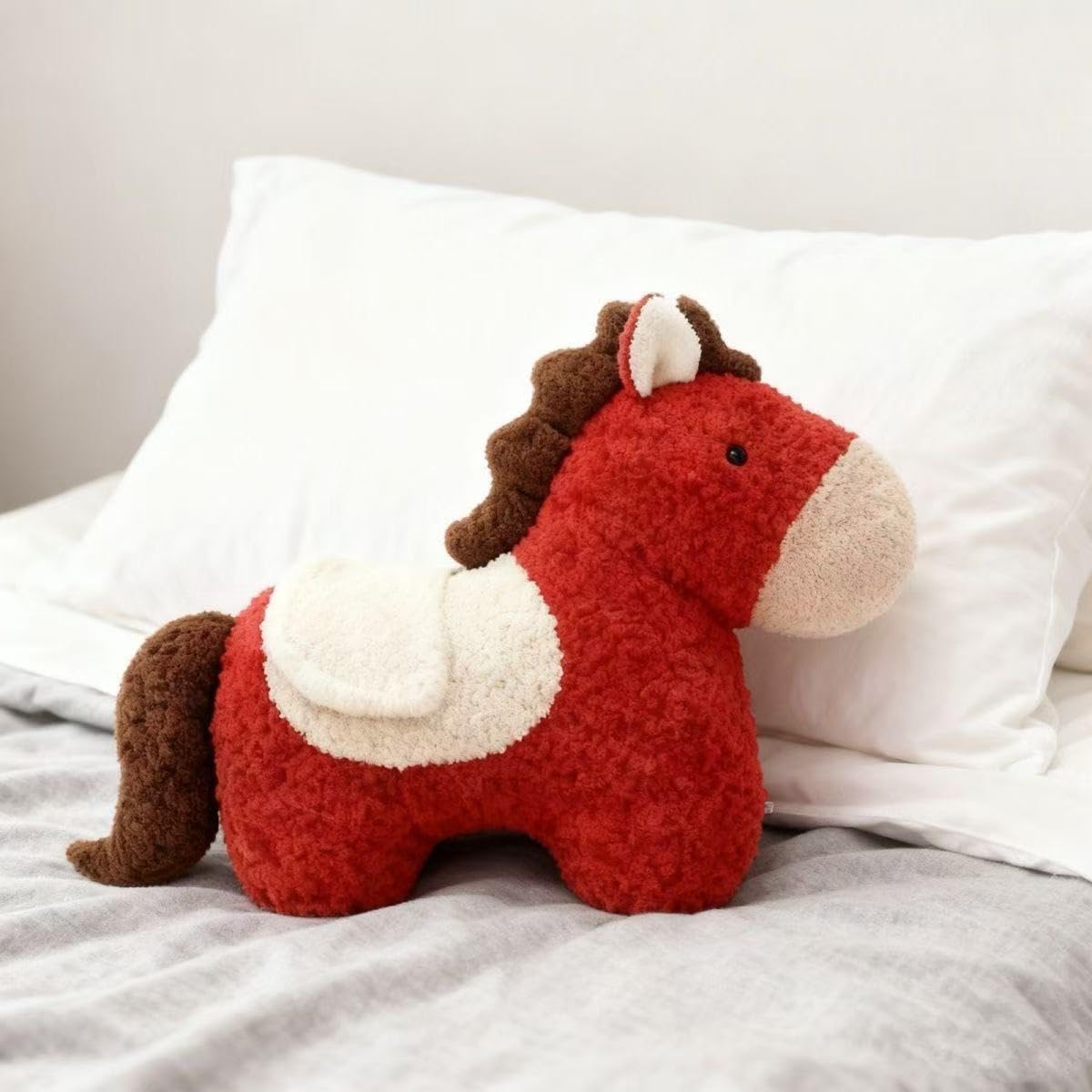 XHYRHTS Peluche Cuscino A Forma di Cavallo, Simpatico Cuscino Coccole per Divano E Camera da Letto, Cuscino Decorativo Estetico per La Casa, Morbido Cuscino per Divano per Il Regalo di Capodanno