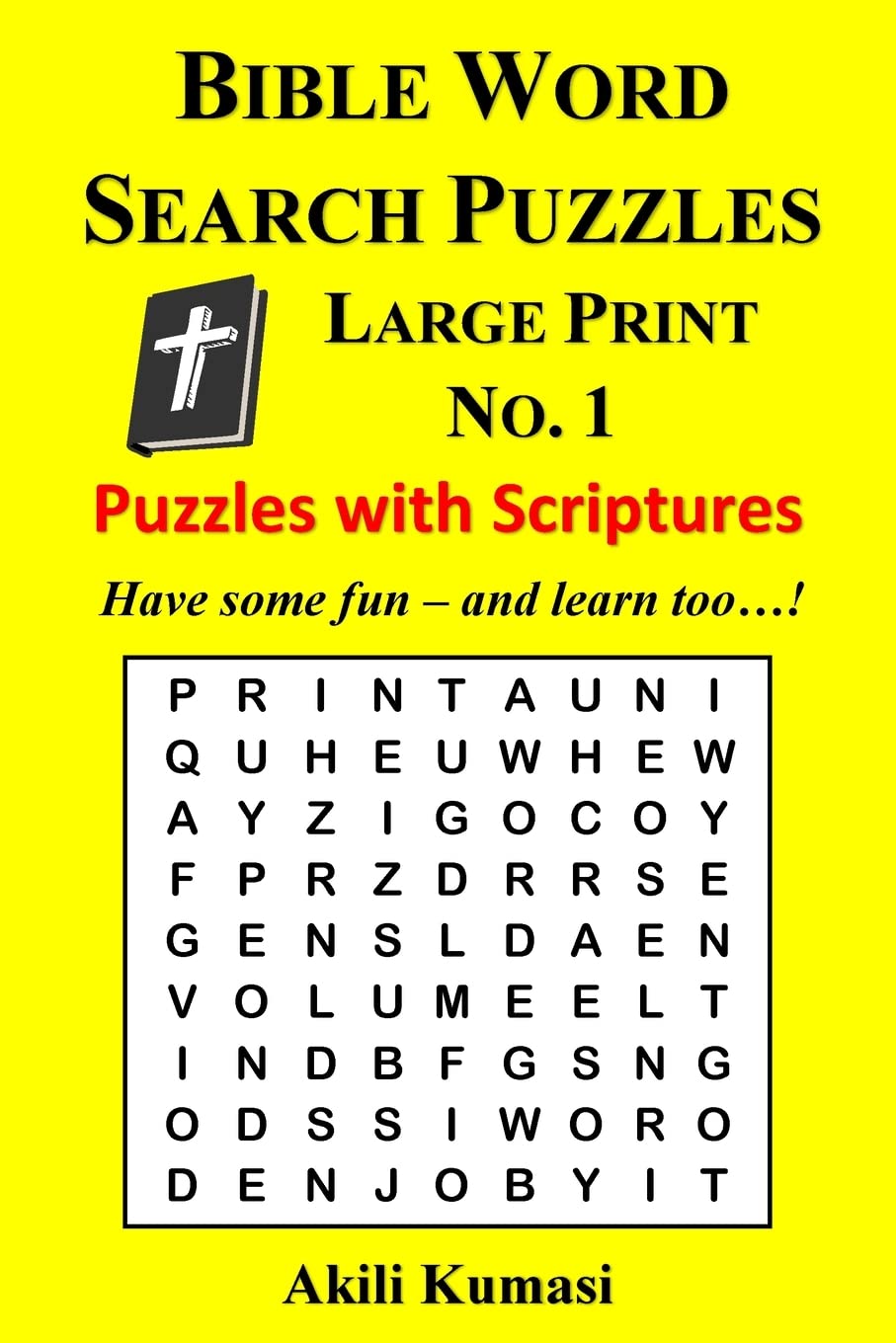 Bible Word Search Puzzles, Large Print No. 1: 50 Puzzles with Scriptures: Volume 1 (Bible Word Search - Large Print Mini Puzzles)