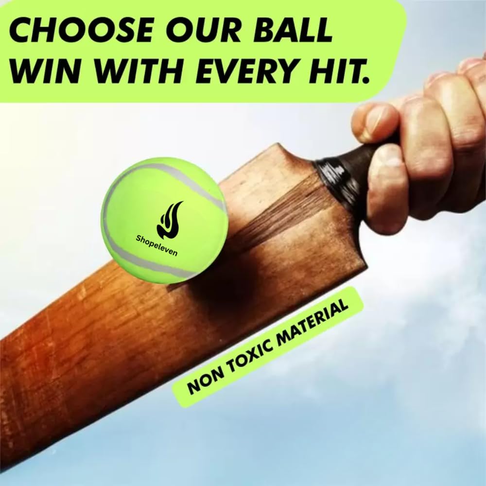 Shopeleven Lightweight and High Elasticity Rubber Tennis Ball for Cricket Training (Standard, Pack of 1) 1