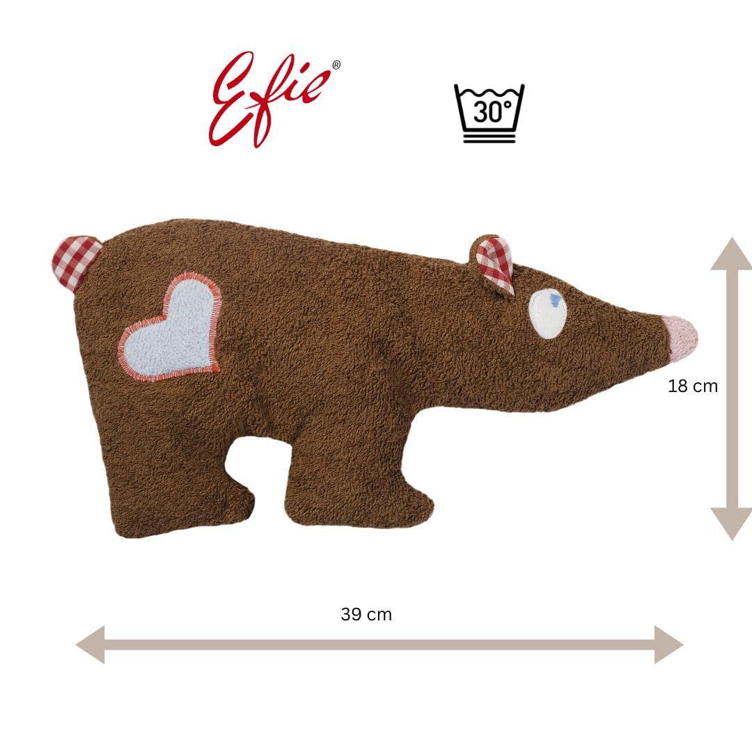 Efie Kirschkern-Bio-Wärmekissen Braunbär – 100% Bio-Baumwolle (kbA) | traditionell mit Kirschkernen gefüllt | handgefertigt in Deutschland | natürliches Wärme- & Kälte­kissen