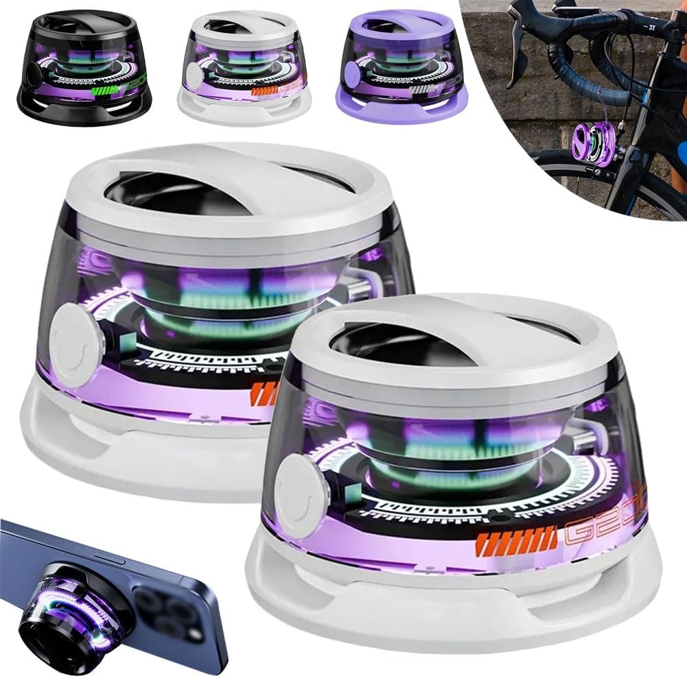 G200 Multifunctional Magnetic Bluetooth Speaker, Multifunctional Small Wireless Conduction 2 in 1 Portable Mini Phone Stand Speaker for iPhone Android Camping Home TWS Pairing RGB Light